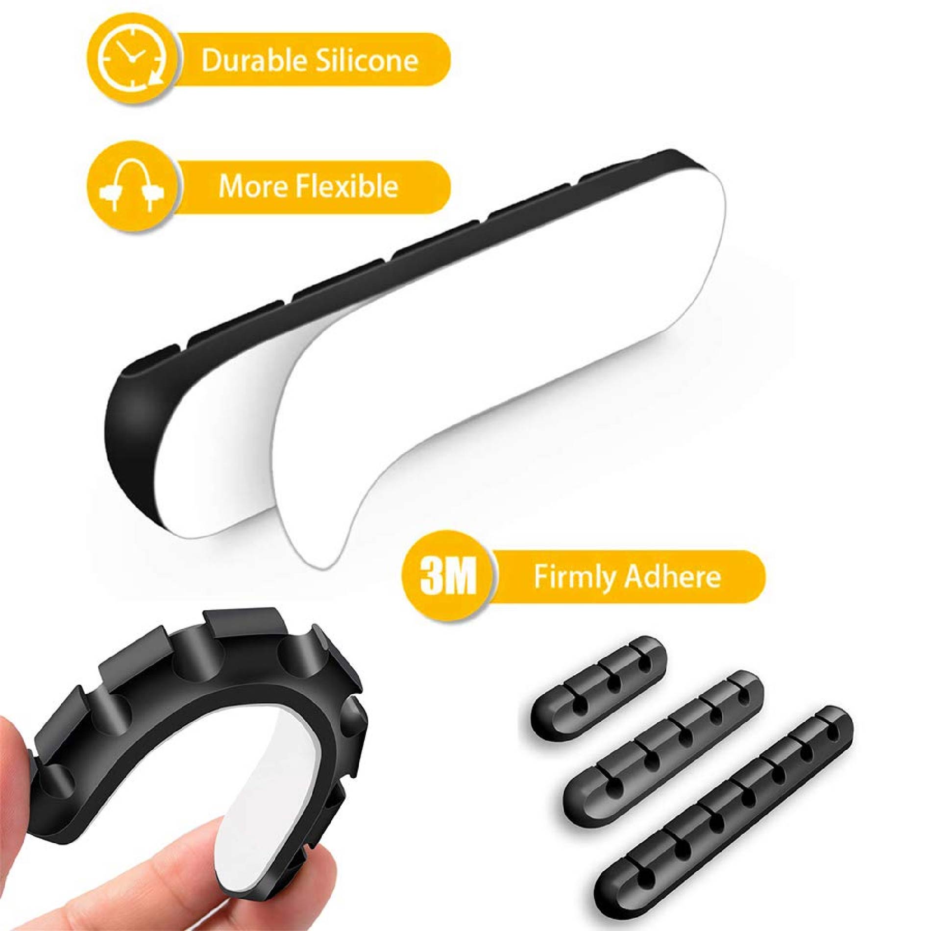 Miniatura 3 de Set X6 Organizadores De Cables Silicona